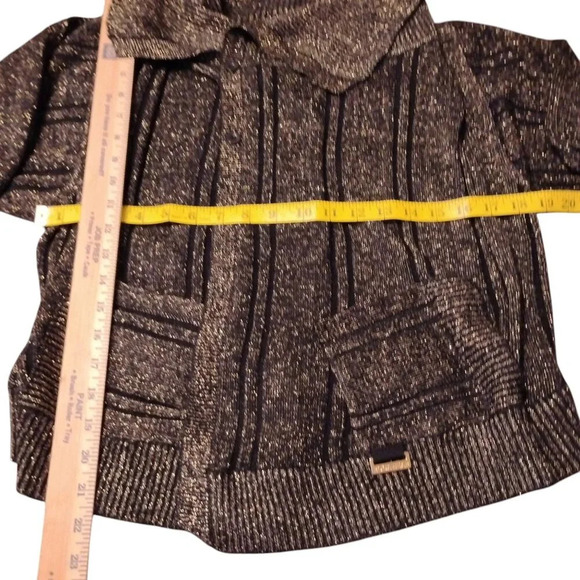 Rocawear Vintage Black and Gold Shimmer Cardican, Small - Picture 4 of 12